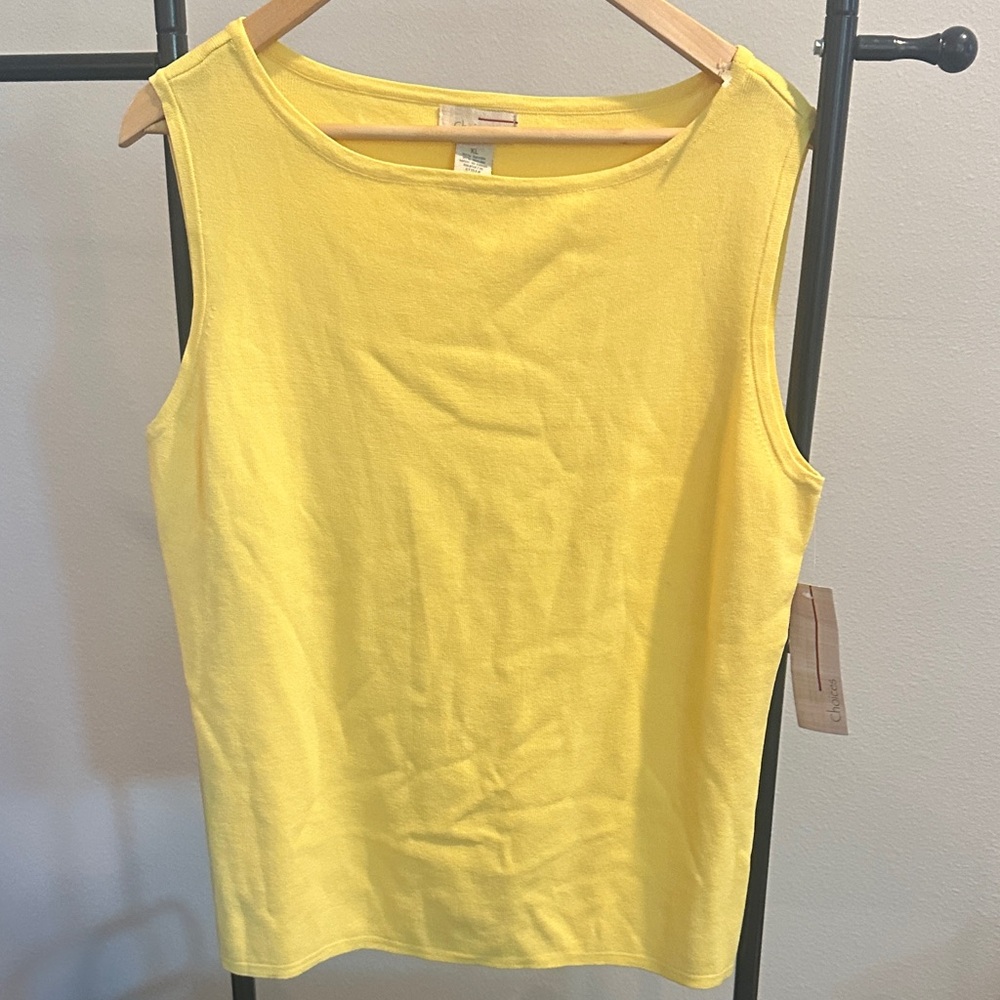Choices Bright Yellow Sleeveless Tank Top